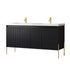 Dowell 60¡°(Fluted Bathroom Vanity Set ¡°(Assembled Cabinet Base with 4 Soft-Close Doors, Shelves & Resin Basin - 002 60 Series