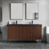 Dowell 60¡°(Fluted Bathroom Vanity Set ¡°(Assembled Cabinet Base with 4 Soft-Close Doors, Shelves & Resin Basin - 002 60 Series