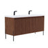 Dowell 60¡°(Fluted Bathroom Vanity Set ¡°(Assembled Cabinet Base with 4 Soft-Close Doors, Shelves & Resin Basin - 002 60 Series
