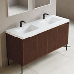 Dowell 60¡°(Fluted Bathroom Vanity Set ¡°(Assembled Cabinet Base with 4 Soft-Close Doors, Shelves & Resin Basin - 002 60 Series