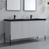 Dowell 60¡°(Fluted Bathroom Vanity Set ¡°(Assembled Cabinet Base with 4 Soft-Close Doors, Shelves & Resin Basin - 002 60 Series