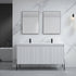 Dowell 60¡°(Fluted Bathroom Vanity Set ¡°(Assembled Cabinet Base with 4 Soft-Close Doors, Shelves & Resin Basin - 002 60 Series