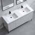 Dowell 60¡°(Fluted Bathroom Vanity Set ¡°(Assembled Cabinet Base with 4 Soft-Close Doors, Shelves & Resin Basin - 002 60 Series