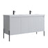 Dowell 60¡°(Fluted Bathroom Vanity Set ¡°(Assembled Cabinet Base with 4 Soft-Close Doors, Shelves & Resin Basin - 002 60 Series