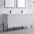 Dowell 60¡°(Fluted Bathroom Vanity Set ¡°(Assembled Cabinet Base with 4 Soft-Close Doors, Shelves & Resin Basin - 002 60 Series