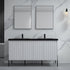 Dowell 60¡°(Fluted Bathroom Vanity Set ¡°(Assembled Cabinet Base with 4 Soft-Close Doors, Shelves & Resin Basin - 002 60 Series