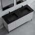 Dowell 60¡°(Fluted Bathroom Vanity Set ¡°(Assembled Cabinet Base with 4 Soft-Close Doors, Shelves & Resin Basin - 002 60 Series