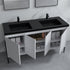 Dowell 60¡°(Fluted Bathroom Vanity Set ¡°(Assembled Cabinet Base with 4 Soft-Close Doors, Shelves & Resin Basin - 002 60 Series