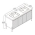 Dowell 60¡°(Fluted Bathroom Vanity Set ¡°(Assembled Cabinet Base with 4 Soft-Close Doors, Shelves & Resin Basin - 002 60 Series