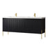 Dowell 72¡°(Fluted Bathroom Vanity Set ¡°(Assembled Cabinet Base with 5 Soft-Close Doors, Shelves &  Resin Double Basin - 002 72 Sereis