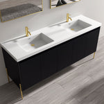 Dowell 72¡°(Fluted Bathroom Vanity Set ¡°(Assembled Cabinet Base with 5 Soft-Close Doors, Shelves &  Resin Double Basin - 002 72 Sereis
