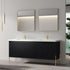 Dowell 72¡°(Fluted Bathroom Vanity Set ¡°(Assembled Cabinet Base with 5 Soft-Close Doors, Shelves &  Resin Double Basin - 002 72 Sereis