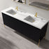 Dowell 72¡°(Fluted Bathroom Vanity Set ¡°(Assembled Cabinet Base with 5 Soft-Close Doors, Shelves &  Resin Double Basin - 002 72 Sereis
