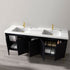 Dowell 72¡°(Fluted Bathroom Vanity Set ¡°(Assembled Cabinet Base with 5 Soft-Close Doors, Shelves &  Resin Double Basin - 002 72 Sereis