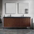 Dowell 72¡°(Fluted Bathroom Vanity Set ¡°(Assembled Cabinet Base with 5 Soft-Close Doors, Shelves &  Resin Double Basin - 002 72 Sereis