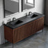 Dowell 72¡°(Fluted Bathroom Vanity Set ¡°(Assembled Cabinet Base with 5 Soft-Close Doors, Shelves &  Resin Double Basin - 002 72 Sereis