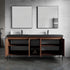 Dowell 72¡°(Fluted Bathroom Vanity Set ¡°(Assembled Cabinet Base with 5 Soft-Close Doors, Shelves &  Resin Double Basin - 002 72 Sereis