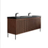Dowell 72¡°(Fluted Bathroom Vanity Set ¡°(Assembled Cabinet Base with 5 Soft-Close Doors, Shelves &  Resin Double Basin - 002 72 Sereis