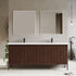Dowell 72¡°(Fluted Bathroom Vanity Set ¡°(Assembled Cabinet Base with 5 Soft-Close Doors, Shelves &  Resin Double Basin - 002 72 Sereis