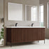 Dowell 72¡°(Fluted Bathroom Vanity Set ¡°(Assembled Cabinet Base with 5 Soft-Close Doors, Shelves &  Resin Double Basin - 002 72 Sereis