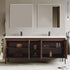 Dowell 72¡°(Fluted Bathroom Vanity Set ¡°(Assembled Cabinet Base with 5 Soft-Close Doors, Shelves &  Resin Double Basin - 002 72 Sereis