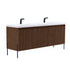 Dowell 72¡°(Fluted Bathroom Vanity Set ¡°(Assembled Cabinet Base with 5 Soft-Close Doors, Shelves &  Resin Double Basin - 002 72 Sereis