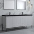 Dowell 72¡°(Fluted Bathroom Vanity Set ¡°(Assembled Cabinet Base with 5 Soft-Close Doors, Shelves &  Resin Double Basin - 002 72 Sereis