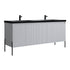 Dowell 72¡°(Fluted Bathroom Vanity Set ¡°(Assembled Cabinet Base with 5 Soft-Close Doors, Shelves &  Resin Double Basin - 002 72 Sereis