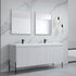 Dowell 72¡°(Fluted Bathroom Vanity Set ¡°(Assembled Cabinet Base with 5 Soft-Close Doors, Shelves &  Resin Double Basin - 002 72 Sereis