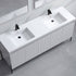 Dowell 72¡°(Fluted Bathroom Vanity Set ¡°(Assembled Cabinet Base with 5 Soft-Close Doors, Shelves &  Resin Double Basin - 002 72 Sereis