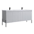 Dowell 72¡°(Fluted Bathroom Vanity Set ¡°(Assembled Cabinet Base with 5 Soft-Close Doors, Shelves &  Resin Double Basin - 002 72 Sereis