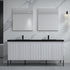 Dowell 72¡°(Fluted Bathroom Vanity Set ¡°(Assembled Cabinet Base with 5 Soft-Close Doors, Shelves &  Resin Double Basin - 002 72 Sereis