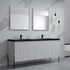 Dowell 72¡°(Fluted Bathroom Vanity Set ¡°(Assembled Cabinet Base with 5 Soft-Close Doors, Shelves &  Resin Double Basin - 002 72 Sereis