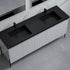 Dowell 72¡°(Fluted Bathroom Vanity Set ¡°(Assembled Cabinet Base with 5 Soft-Close Doors, Shelves &  Resin Double Basin - 002 72 Sereis