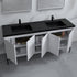 Dowell 72¡°(Fluted Bathroom Vanity Set ¡°(Assembled Cabinet Base with 5 Soft-Close Doors, Shelves &  Resin Double Basin - 002 72 Sereis