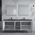 Dowell 72¡°(Fluted Bathroom Vanity Set ¡°(Assembled Cabinet Base with 5 Soft-Close Doors, Shelves &  Resin Double Basin - 002 72 Sereis