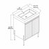 Dowell 24" Fluted Design Vanity Set ¡°(Modern Pre-Assembled Bathroom Cabinet with Soft-Close Doors & Shelf, Ceramic/Resin Basin, Black/Golden Legs - 002 24 Series