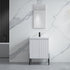 Dowell 24" Fluted Design Vanity Set ¡°(Modern Pre-Assembled Bathroom Cabinet with Soft-Close Doors & Shelf, Ceramic/Resin Basin, Black/Golden Legs - 002 24 Series