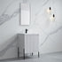 Dowell 24" Fluted Design Vanity Set ¡°(Modern Pre-Assembled Bathroom Cabinet with Soft-Close Doors & Shelf, Ceramic/Resin Basin, Black/Golden Legs - 002 24 Series