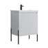 Dowell 24" Fluted Design Vanity Set ¡°(Modern Pre-Assembled Bathroom Cabinet with Soft-Close Doors & Shelf, Ceramic/Resin Basin, Black/Golden Legs - 002 24 Series