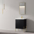 Dowell 24" Fluted Design Vanity Set ¡°(Modern Pre-Assembled Bathroom Cabinet with Soft-Close Doors & Shelf, Ceramic/Resin Basin, Black/Golden Legs - 002 24 Series