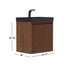Dowell 24" Fluted Design Vanity Set ¡°(Modern Pre-Assembled Bathroom Cabinet with Soft-Close Doors & Shelf, Ceramic/Resin Basin, Black/Golden Legs - 002 24 Series