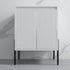 Dowell 24" Fluted Design Vanity Set ¡°(Modern Pre-Assembled Bathroom Cabinet with Soft-Close Doors & Shelf, Ceramic/Resin Basin, Black/Golden Legs - 002 24 Series