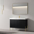 Dowell 48-Fluted Bathroom Vanity Set-(Assembled Cabinet Base with 3 Soft-Close Doors, Shelves & Ceramic/Resin Basin, Black/Golden Legs - 002 48 Series