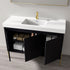 Dowell 48-Fluted Bathroom Vanity Set-(Assembled Cabinet Base with 3 Soft-Close Doors, Shelves & Ceramic/Resin Basin, Black/Golden Legs - 002 48 Series