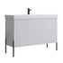 Dowell 48-Fluted Bathroom Vanity Set-(Assembled Cabinet Base with 3 Soft-Close Doors, Shelves & Ceramic/Resin Basin, Black/Golden Legs - 002 48 Series