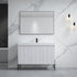 Dowell 48-Fluted Bathroom Vanity Set-(Assembled Cabinet Base with 3 Soft-Close Doors, Shelves & Ceramic/Resin Basin, Black/Golden Legs - 002 48 Series
