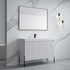 Dowell 48-Fluted Bathroom Vanity Set-(Assembled Cabinet Base with 3 Soft-Close Doors, Shelves & Ceramic/Resin Basin, Black/Golden Legs - 002 48 Series