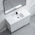 Dowell 48-Fluted Bathroom Vanity Set-(Assembled Cabinet Base with 3 Soft-Close Doors, Shelves & Ceramic/Resin Basin, Black/Golden Legs - 002 48 Series