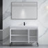 Dowell 48-Fluted Bathroom Vanity Set-(Assembled Cabinet Base with 3 Soft-Close Doors, Shelves & Ceramic/Resin Basin, Black/Golden Legs - 002 48 Series